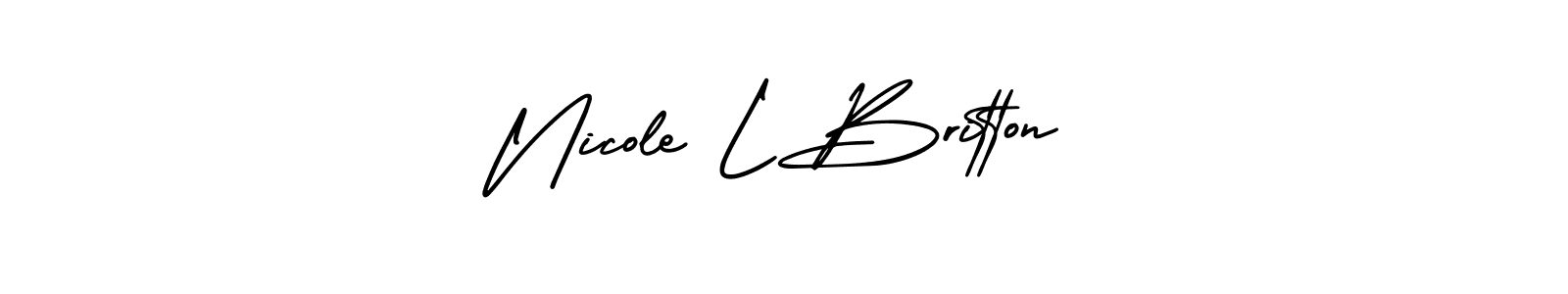 How to make Nicole L Britton name signature. Use AmerikaSignatureDemo-Regular style for creating short signs online. This is the latest handwritten sign. Nicole L Britton signature style 3 images and pictures png