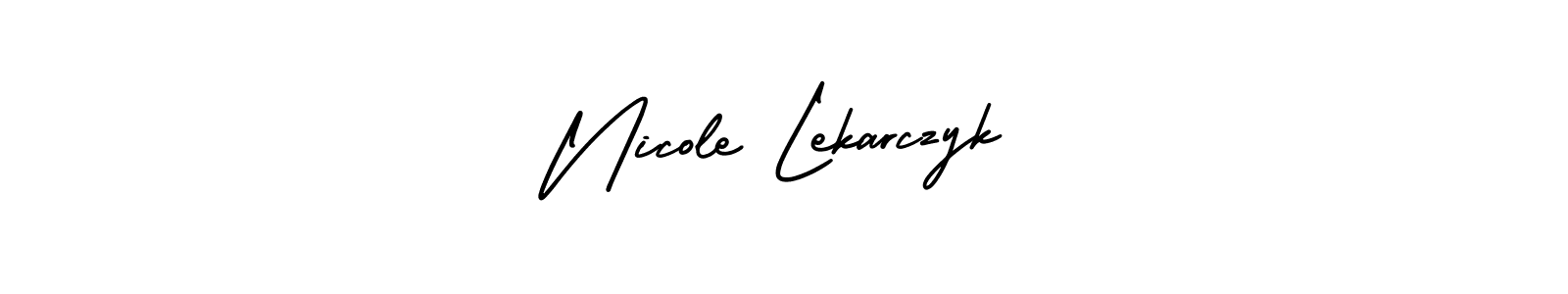 This is the best signature style for the Nicole Lekarczyk name. Also you like these signature font (AmerikaSignatureDemo-Regular). Mix name signature. Nicole Lekarczyk signature style 3 images and pictures png