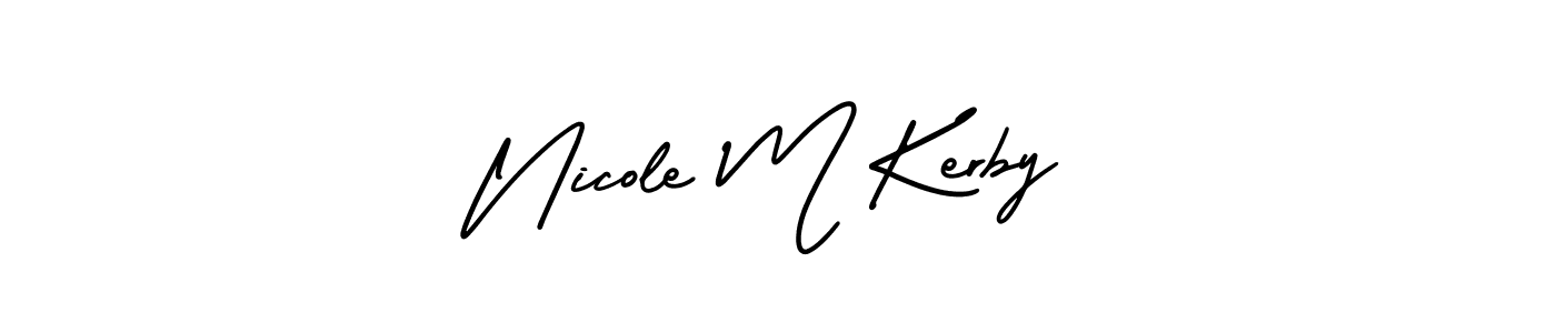 This is the best signature style for the Nicole M Kerby name. Also you like these signature font (AmerikaSignatureDemo-Regular). Mix name signature. Nicole M Kerby signature style 3 images and pictures png