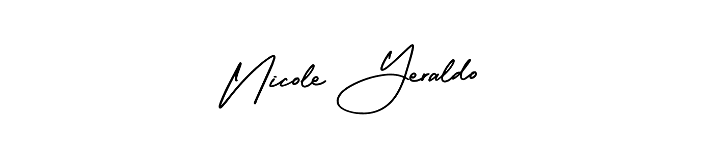 This is the best signature style for the Nicole Yeraldo name. Also you like these signature font (AmerikaSignatureDemo-Regular). Mix name signature. Nicole Yeraldo signature style 3 images and pictures png