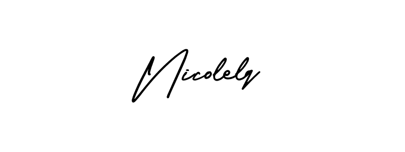 How to Draw Nicolelq signature style? AmerikaSignatureDemo-Regular is a latest design signature styles for name Nicolelq. Nicolelq signature style 3 images and pictures png