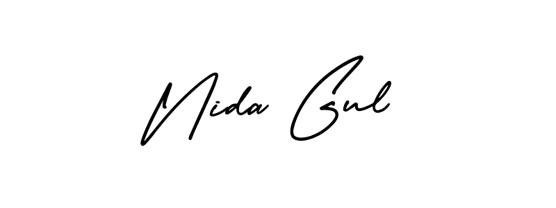 Make a short Nida Gul signature style. Manage your documents anywhere anytime using AmerikaSignatureDemo-Regular. Create and add eSignatures, submit forms, share and send files easily. Nida Gul signature style 3 images and pictures png