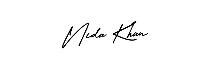 Also You can easily find your signature by using the search form. We will create Nida Khan name handwritten signature images for you free of cost using AmerikaSignatureDemo-Regular sign style. Nida Khan signature style 3 images and pictures png
