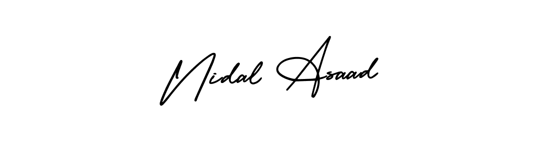 Nidal Asaad stylish signature style. Best Handwritten Sign (AmerikaSignatureDemo-Regular) for my name. Handwritten Signature Collection Ideas for my name Nidal Asaad. Nidal Asaad signature style 3 images and pictures png