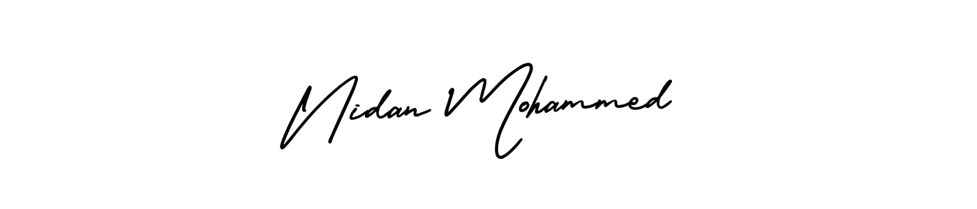 Also You can easily find your signature by using the search form. We will create Nidan Mohammed name handwritten signature images for you free of cost using AmerikaSignatureDemo-Regular sign style. Nidan Mohammed signature style 3 images and pictures png