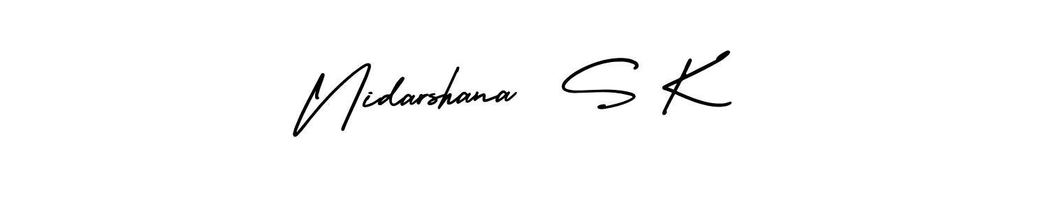 Make a beautiful signature design for name Nidarshana  S K. Use this online signature maker to create a handwritten signature for free. Nidarshana  S K signature style 3 images and pictures png