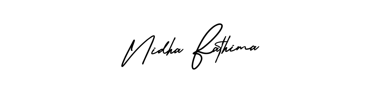 Also we have Nidha Fathima name is the best signature style. Create professional handwritten signature collection using AmerikaSignatureDemo-Regular autograph style. Nidha Fathima signature style 3 images and pictures png