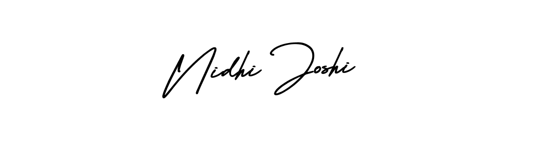 How to make Nidhi Joshi name signature. Use AmerikaSignatureDemo-Regular style for creating short signs online. This is the latest handwritten sign. Nidhi Joshi signature style 3 images and pictures png
