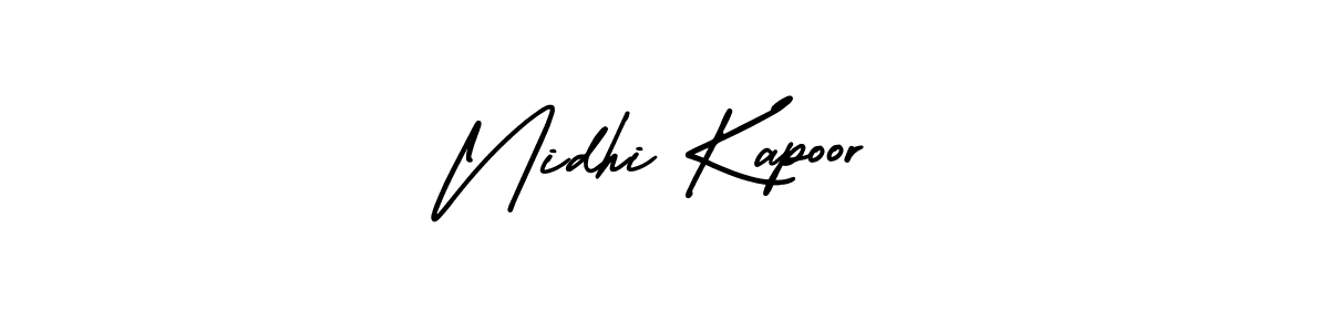 How to make Nidhi Kapoor name signature. Use AmerikaSignatureDemo-Regular style for creating short signs online. This is the latest handwritten sign. Nidhi Kapoor signature style 3 images and pictures png