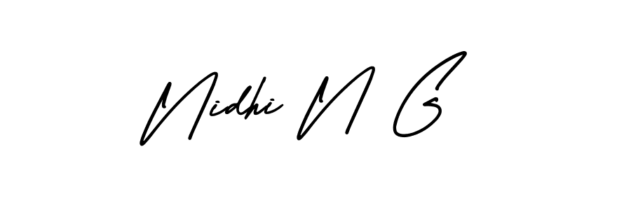 Nidhi N G stylish signature style. Best Handwritten Sign (AmerikaSignatureDemo-Regular) for my name. Handwritten Signature Collection Ideas for my name Nidhi N G. Nidhi N G signature style 3 images and pictures png