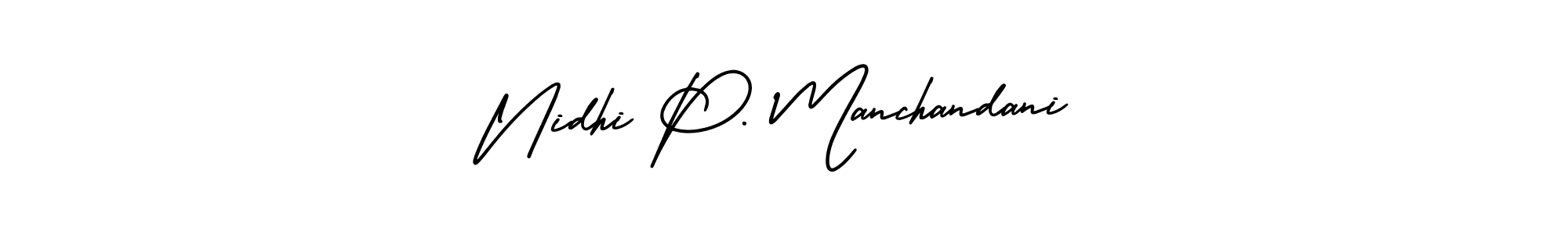 Make a short Nidhi P. Manchandani signature style. Manage your documents anywhere anytime using AmerikaSignatureDemo-Regular. Create and add eSignatures, submit forms, share and send files easily. Nidhi P. Manchandani signature style 3 images and pictures png