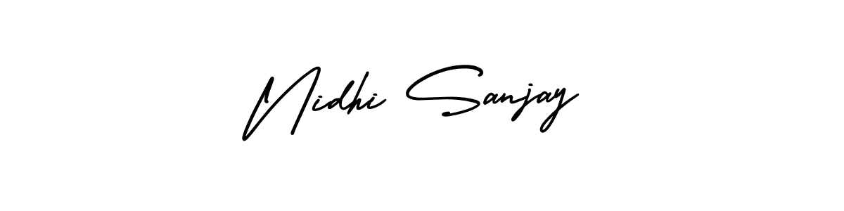 Also You can easily find your signature by using the search form. We will create Nidhi Sanjay name handwritten signature images for you free of cost using AmerikaSignatureDemo-Regular sign style. Nidhi Sanjay signature style 3 images and pictures png