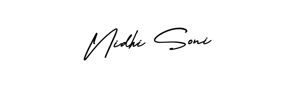 Make a beautiful signature design for name Nidhi Soni. With this signature (AmerikaSignatureDemo-Regular) style, you can create a handwritten signature for free. Nidhi Soni signature style 3 images and pictures png