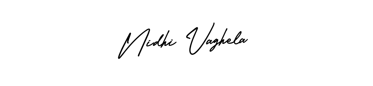 How to make Nidhi Vaghela signature? AmerikaSignatureDemo-Regular is a professional autograph style. Create handwritten signature for Nidhi Vaghela name. Nidhi Vaghela signature style 3 images and pictures png