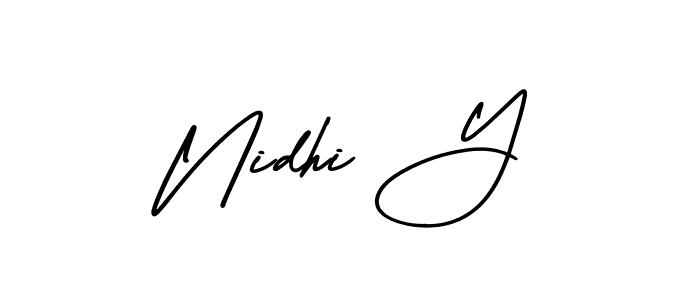 Design your own signature with our free online signature maker. With this signature software, you can create a handwritten (AmerikaSignatureDemo-Regular) signature for name Nidhi Y. Nidhi Y signature style 3 images and pictures png