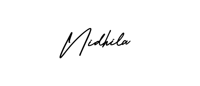 Best and Professional Signature Style for Nidhila. AmerikaSignatureDemo-Regular Best Signature Style Collection. Nidhila signature style 3 images and pictures png