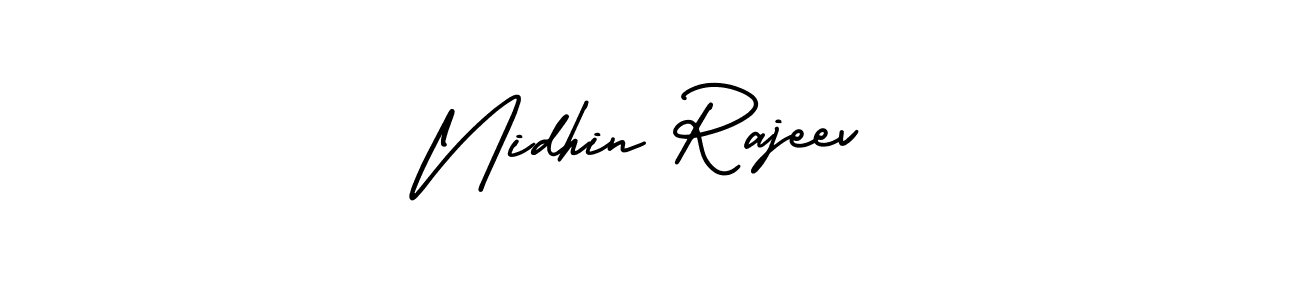 How to Draw Nidhin Rajeev signature style? AmerikaSignatureDemo-Regular is a latest design signature styles for name Nidhin Rajeev. Nidhin Rajeev signature style 3 images and pictures png