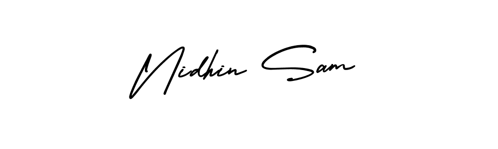 It looks lik you need a new signature style for name Nidhin Sam. Design unique handwritten (AmerikaSignatureDemo-Regular) signature with our free signature maker in just a few clicks. Nidhin Sam signature style 3 images and pictures png