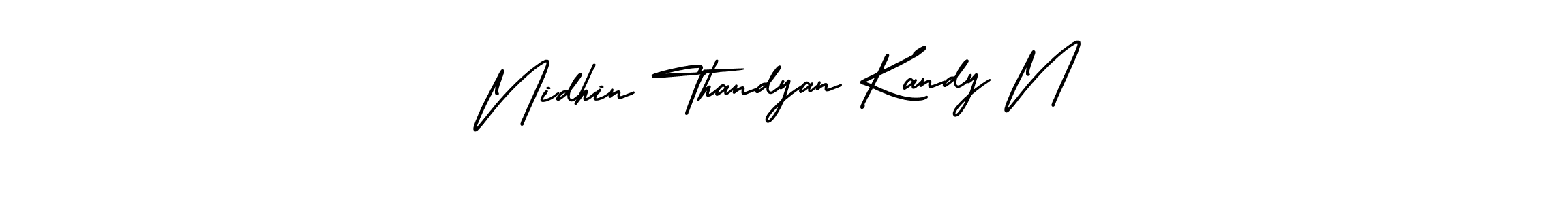Also You can easily find your signature by using the search form. We will create Nidhin Thandyan Kandy N name handwritten signature images for you free of cost using AmerikaSignatureDemo-Regular sign style. Nidhin Thandyan Kandy N signature style 3 images and pictures png