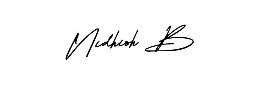 How to Draw Nidhish B signature style? AmerikaSignatureDemo-Regular is a latest design signature styles for name Nidhish B. Nidhish B signature style 3 images and pictures png