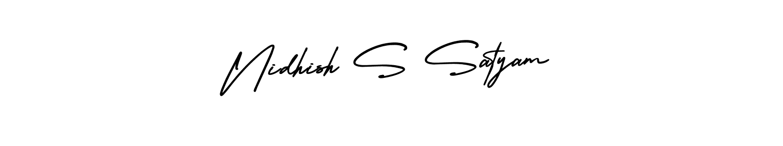 Make a beautiful signature design for name Nidhish S Satyam. With this signature (AmerikaSignatureDemo-Regular) style, you can create a handwritten signature for free. Nidhish S Satyam signature style 3 images and pictures png