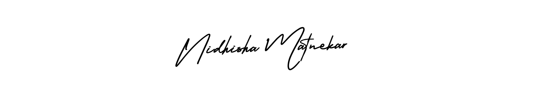 if you are searching for the best signature style for your name Nidhisha Matnekar. so please give up your signature search. here we have designed multiple signature styles  using AmerikaSignatureDemo-Regular. Nidhisha Matnekar signature style 3 images and pictures png