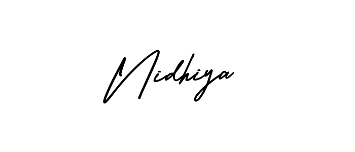 Make a beautiful signature design for name Nidhiya. With this signature (AmerikaSignatureDemo-Regular) style, you can create a handwritten signature for free. Nidhiya signature style 3 images and pictures png