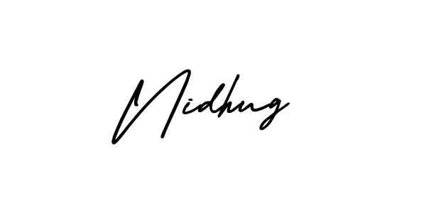 Nidhug stylish signature style. Best Handwritten Sign (AmerikaSignatureDemo-Regular) for my name. Handwritten Signature Collection Ideas for my name Nidhug. Nidhug signature style 3 images and pictures png