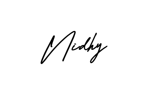 AmerikaSignatureDemo-Regular is a professional signature style that is perfect for those who want to add a touch of class to their signature. It is also a great choice for those who want to make their signature more unique. Get Nidhy name to fancy signature for free. Nidhy signature style 3 images and pictures png