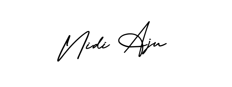It looks lik you need a new signature style for name Nidi Aju. Design unique handwritten (AmerikaSignatureDemo-Regular) signature with our free signature maker in just a few clicks. Nidi Aju signature style 3 images and pictures png