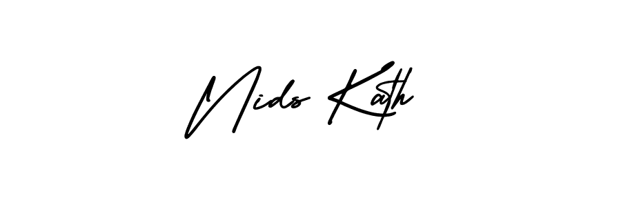 The best way (AmerikaSignatureDemo-Regular) to make a short signature is to pick only two or three words in your name. The name Nids Kath include a total of six letters. For converting this name. Nids Kath signature style 3 images and pictures png