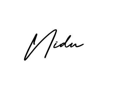 Create a beautiful signature design for name Nidu. With this signature (AmerikaSignatureDemo-Regular) fonts, you can make a handwritten signature for free. Nidu signature style 3 images and pictures png