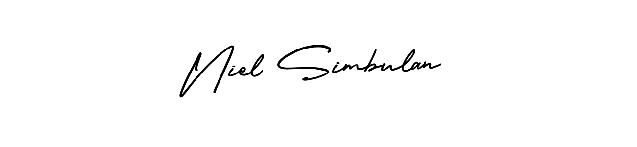 Niel Simbulan stylish signature style. Best Handwritten Sign (AmerikaSignatureDemo-Regular) for my name. Handwritten Signature Collection Ideas for my name Niel Simbulan. Niel Simbulan signature style 3 images and pictures png