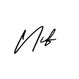 Nif stylish signature style. Best Handwritten Sign (AmerikaSignatureDemo-Regular) for my name. Handwritten Signature Collection Ideas for my name Nif. Nif signature style 3 images and pictures png