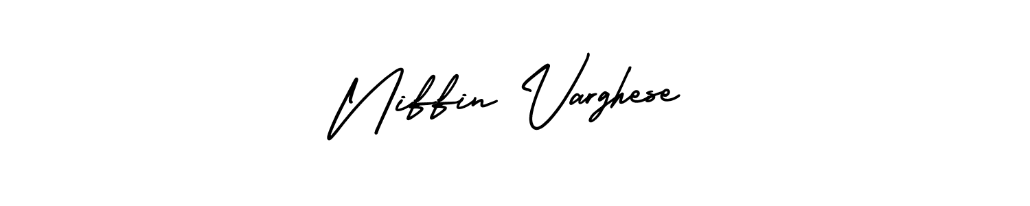 Make a beautiful signature design for name Niffin Varghese. With this signature (AmerikaSignatureDemo-Regular) style, you can create a handwritten signature for free. Niffin Varghese signature style 3 images and pictures png