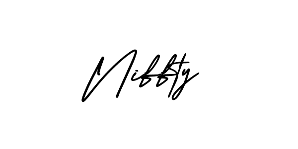The best way (AmerikaSignatureDemo-Regular) to make a short signature is to pick only two or three words in your name. The name Niffty include a total of six letters. For converting this name. Niffty signature style 3 images and pictures png