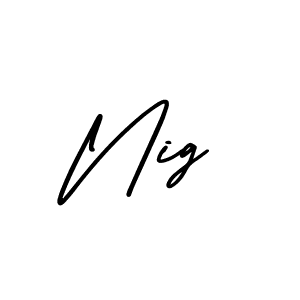 Nig stylish signature style. Best Handwritten Sign (AmerikaSignatureDemo-Regular) for my name. Handwritten Signature Collection Ideas for my name Nig. Nig signature style 3 images and pictures png