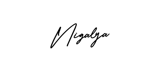 Use a signature maker to create a handwritten signature online. With this signature software, you can design (AmerikaSignatureDemo-Regular) your own signature for name Nigalya. Nigalya signature style 3 images and pictures png