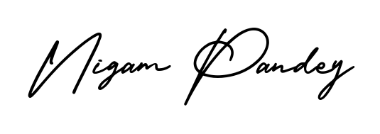Try this chic Nigam Pandey handwritten sign style. Using AmerikaSignatureDemo-Regular font elements, it gives your name a sleek, memorable identity. Nigam Pandey signature style 3 images and pictures png
