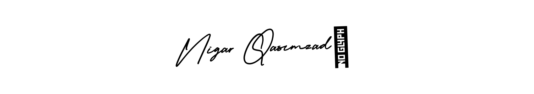 The best way (AmerikaSignatureDemo-Regular) to make a short signature is to pick only two or three words in your name. The name Nigar Qasımzadə include a total of six letters. For converting this name. Nigar Qasımzadə signature style 3 images and pictures png