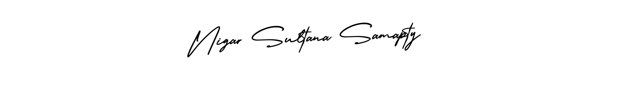 It looks lik you need a new signature style for name Nigar Sultana Samapty. Design unique handwritten (AmerikaSignatureDemo-Regular) signature with our free signature maker in just a few clicks. Nigar Sultana Samapty signature style 3 images and pictures png