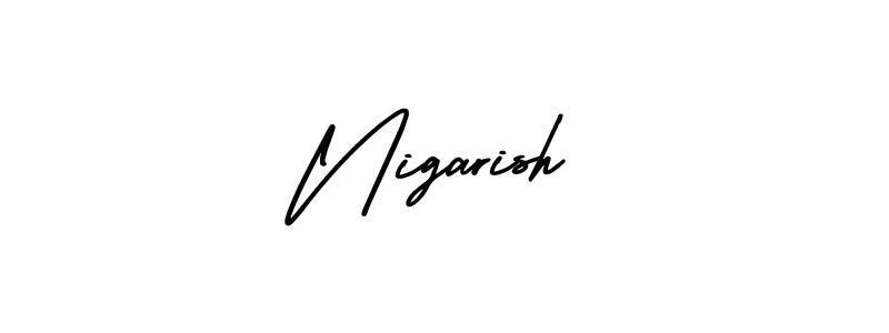 Create a beautiful signature design for name Nigarish. With this signature (AmerikaSignatureDemo-Regular) fonts, you can make a handwritten signature for free. Nigarish signature style 3 images and pictures png