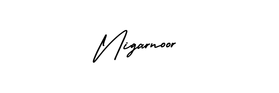This is the best signature style for the Nigarnoor name. Also you like these signature font (AmerikaSignatureDemo-Regular). Mix name signature. Nigarnoor signature style 3 images and pictures png