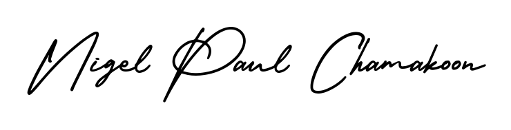 Create a personalized artistic stamp with Nigel Paul Chamakoon in AmerikaSignatureDemo-Regular font. Perfect for visual artists, designers, and influencers. Nigel Paul Chamakoon signature style 3 images and pictures png