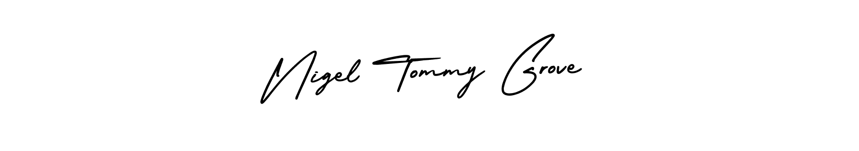 This is the best signature style for the Nigel Tommy Grove name. Also you like these signature font (AmerikaSignatureDemo-Regular). Mix name signature. Nigel Tommy Grove signature style 3 images and pictures png