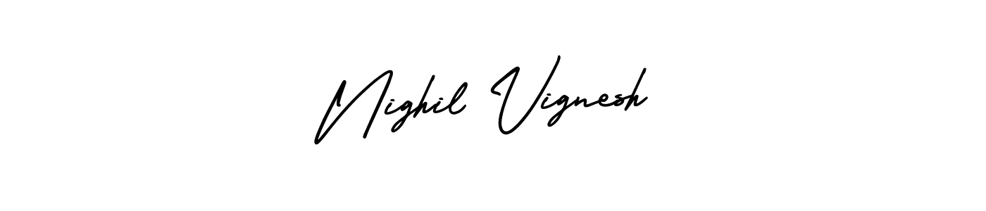 Use a signature maker to create a handwritten signature online. With this signature software, you can design (AmerikaSignatureDemo-Regular) your own signature for name Nighil Vignesh. Nighil Vignesh signature style 3 images and pictures png