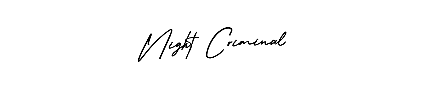 It looks lik you need a new signature style for name Night Criminal. Design unique handwritten (AmerikaSignatureDemo-Regular) signature with our free signature maker in just a few clicks. Night Criminal signature style 3 images and pictures png