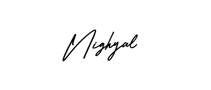 How to make Nighyal name signature. Use AmerikaSignatureDemo-Regular style for creating short signs online. This is the latest handwritten sign. Nighyal signature style 3 images and pictures png