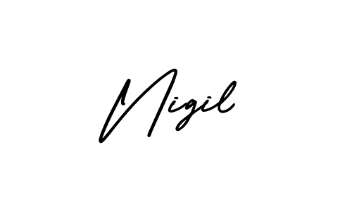 Make a beautiful signature design for name Nigil. With this signature (AmerikaSignatureDemo-Regular) style, you can create a handwritten signature for free. Nigil signature style 3 images and pictures png