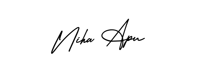 Also we have Niha Apu name is the best signature style. Create professional handwritten signature collection using AmerikaSignatureDemo-Regular autograph style. Niha Apu signature style 3 images and pictures png
